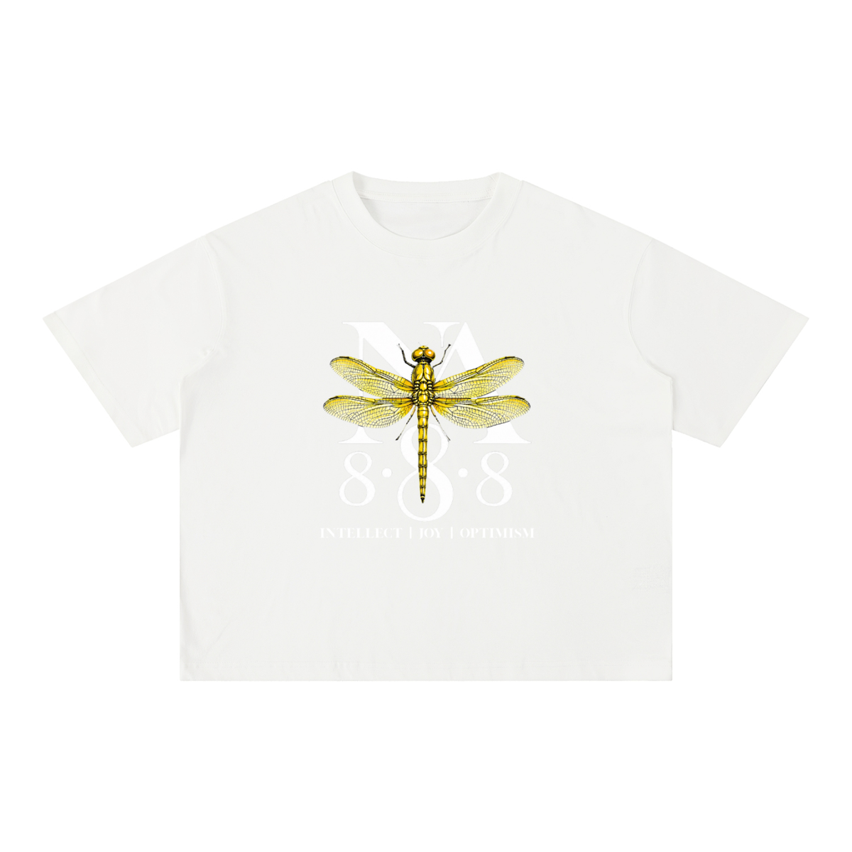 Yellow Dragonfly Oversized Crop Tee