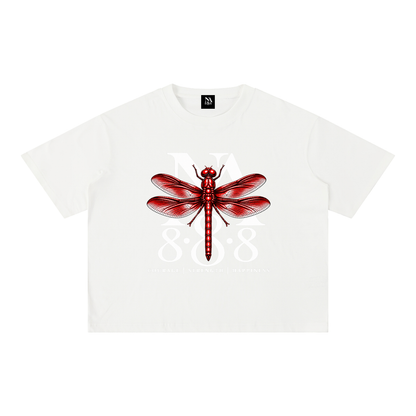 Crimson Red Dragonfly Oversized Crop