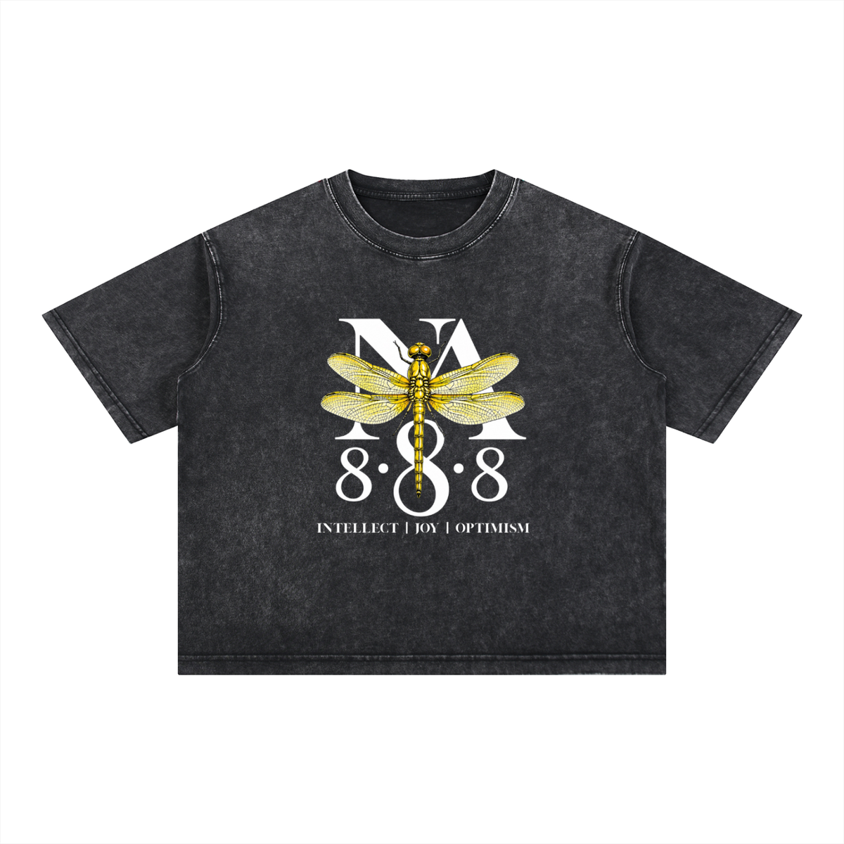 Yellow Dragonfly Oversized Crop Tee