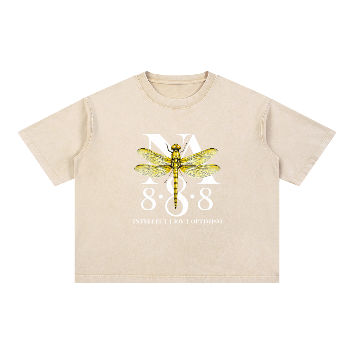 Yellow Dragonfly Oversized Crop Tee
