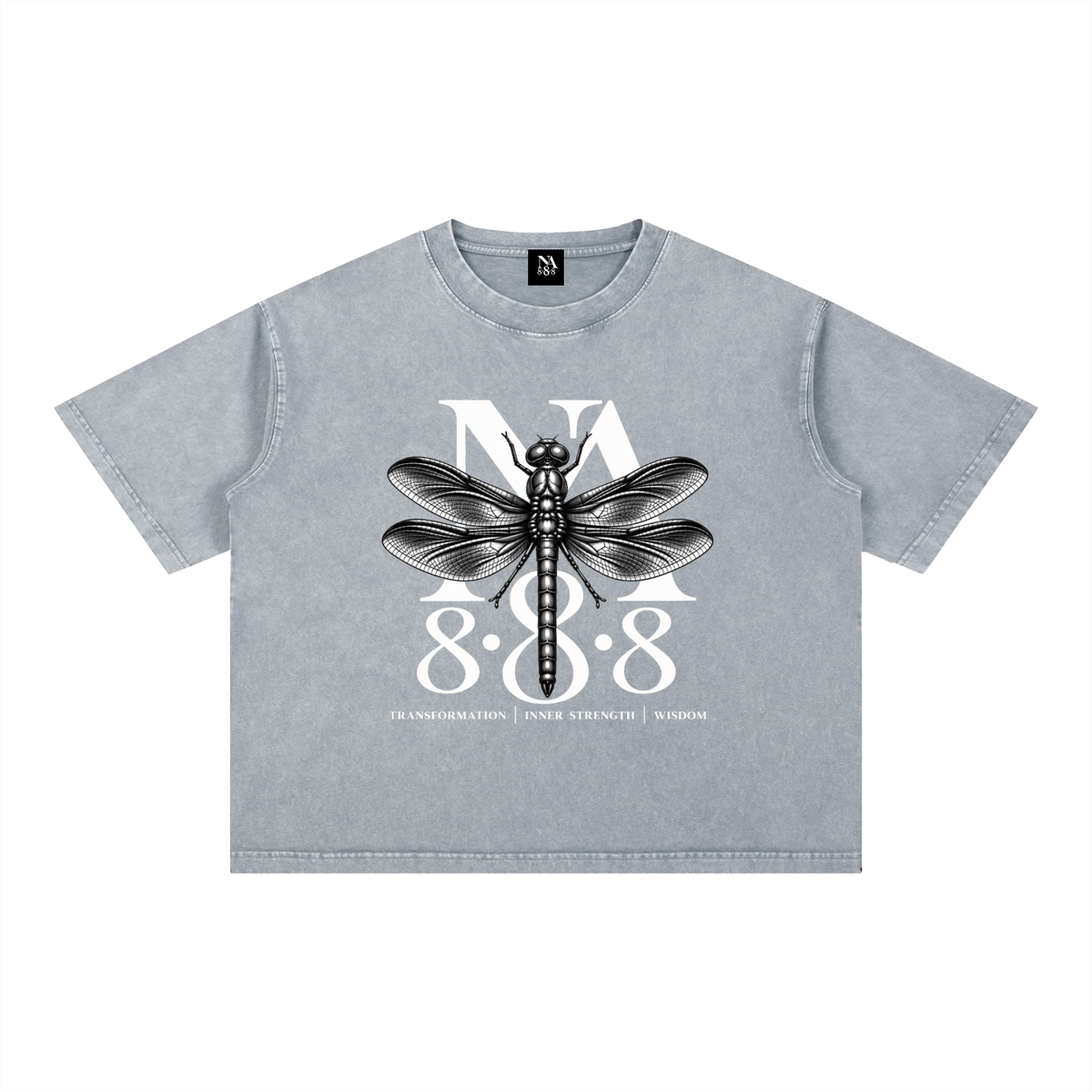 Metallic Black Dragonfly Oversized Crop