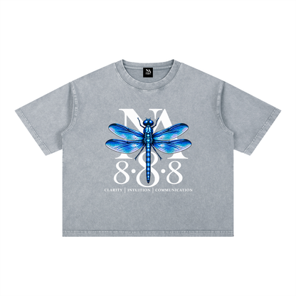 Sapphire Blue Dragonfly Oversized Crop