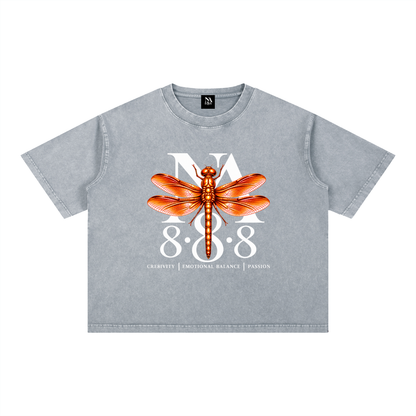 Orange Dragonfly Oversized Crop