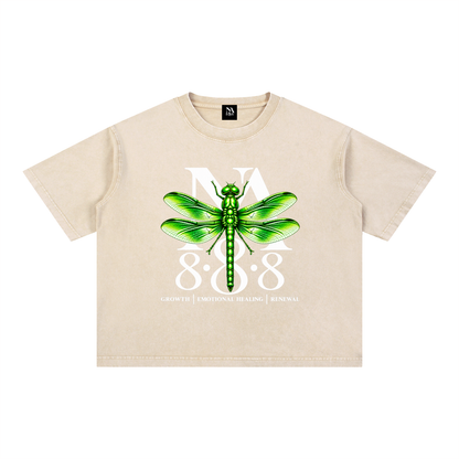 Emerald Green Dragonfly Oversized Crop