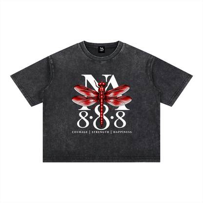 Crimson Red Dragonfly Oversized Crop