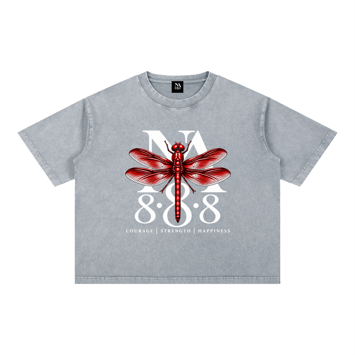 Crimson Red Dragonfly Oversized Crop