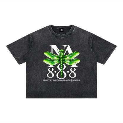 Emerald Green Dragonfly Oversized Crop