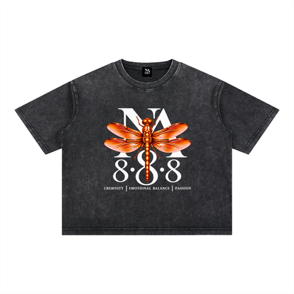 Orange Dragonfly Oversized Crop