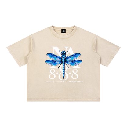 Sapphire Blue Dragonfly Oversized Crop