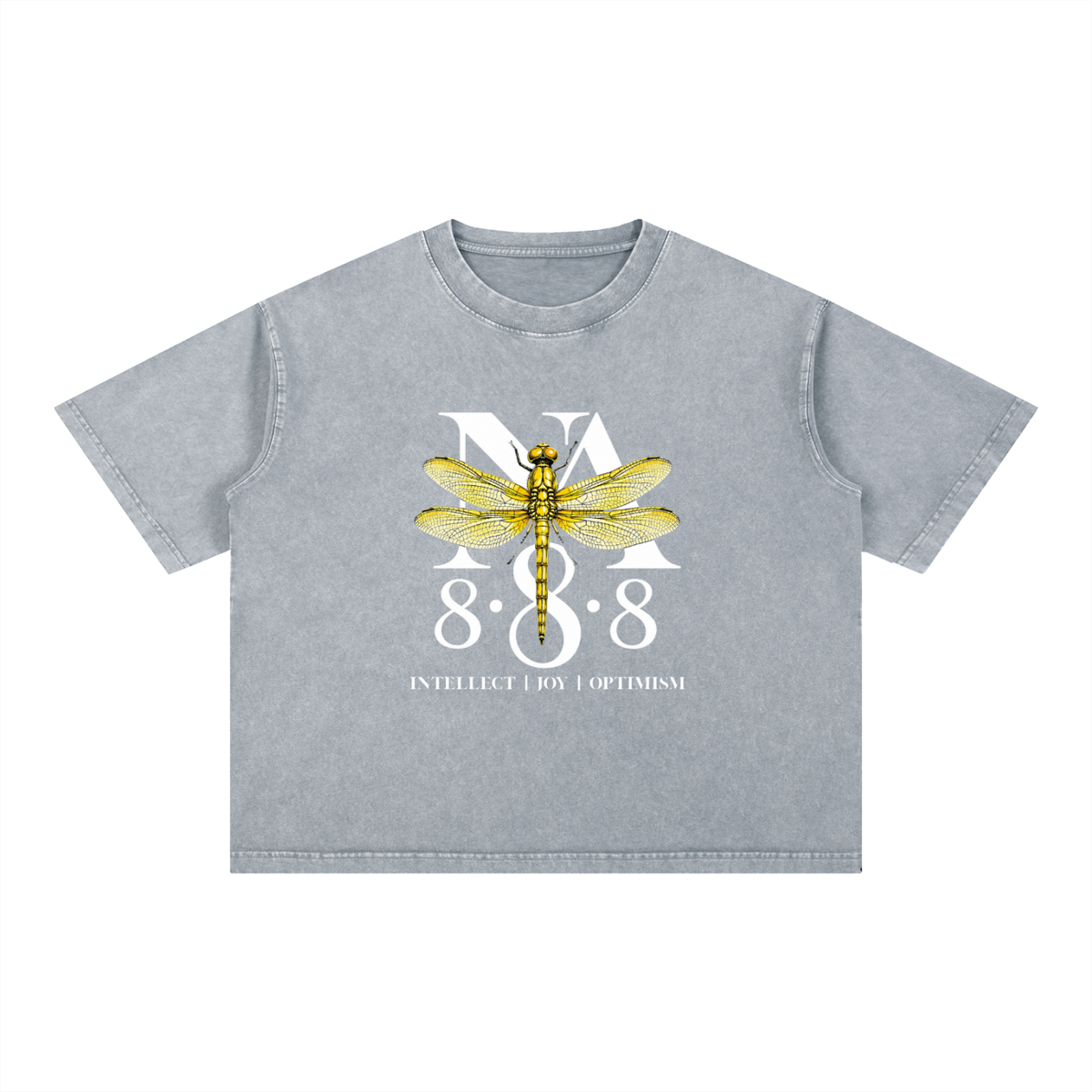 Yellow Dragonfly Oversized Crop Tee