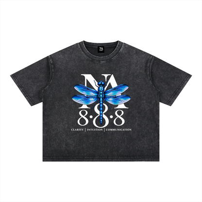 Sapphire Blue Dragonfly Oversized Crop