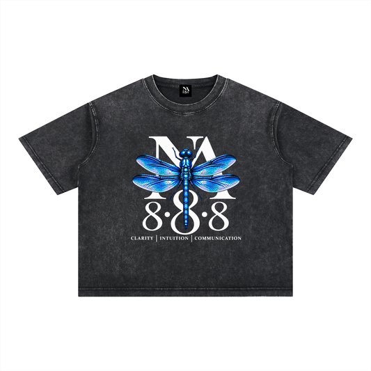 Sapphire Blue Dragonfly Oversized Crop