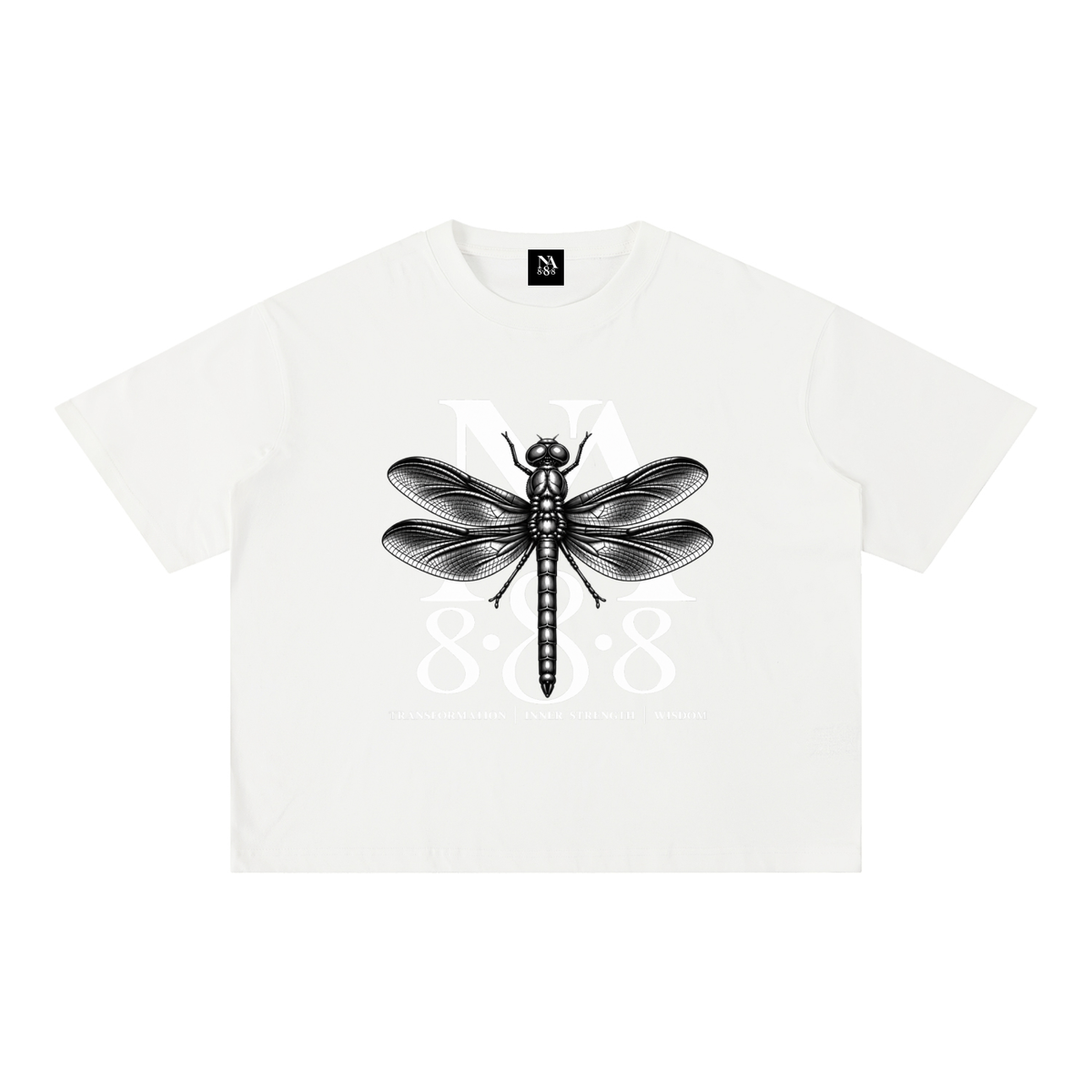 Metallic Black Dragonfly Oversized Crop